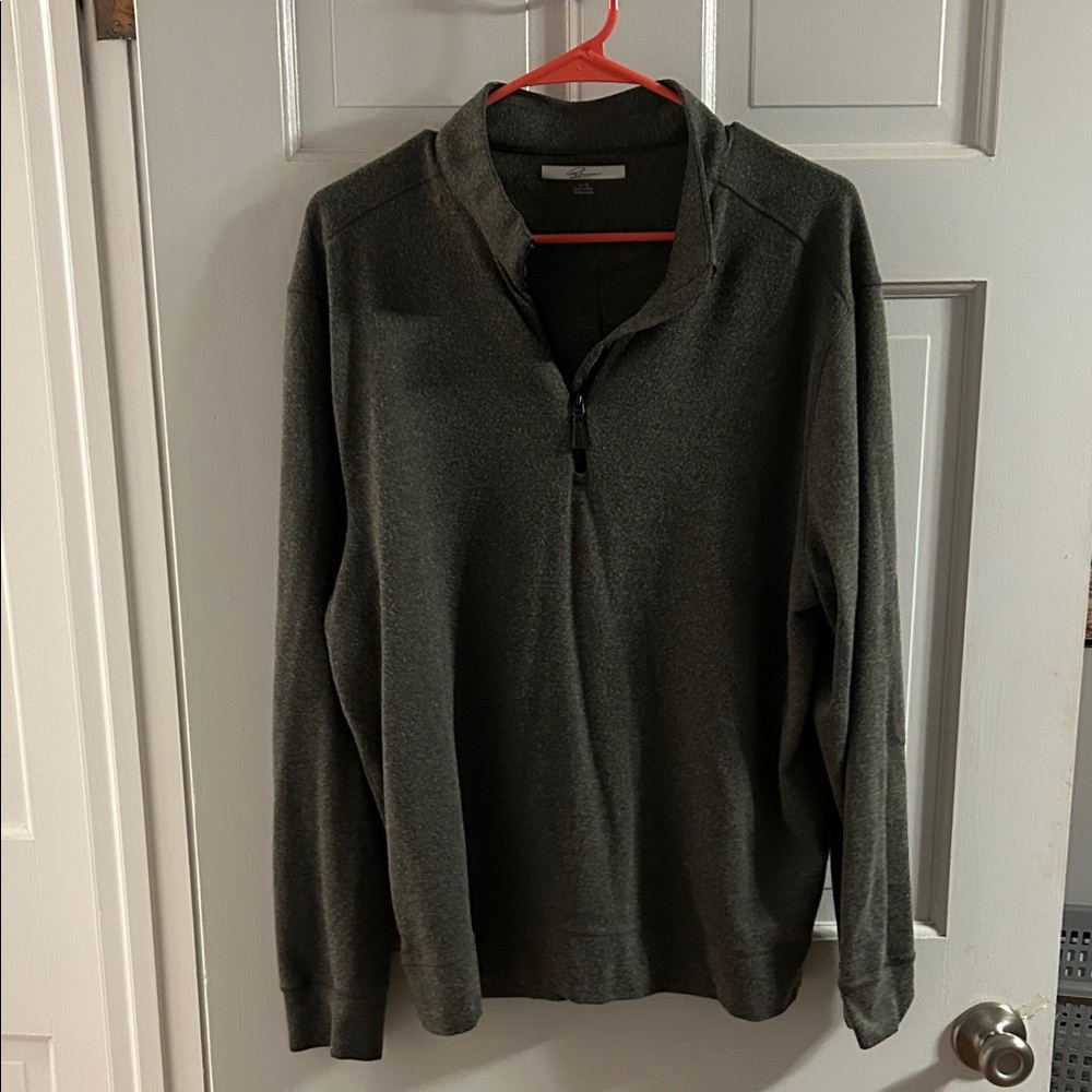 Greg Norman Collection Men's Zip Up Sweater - Dark Gray